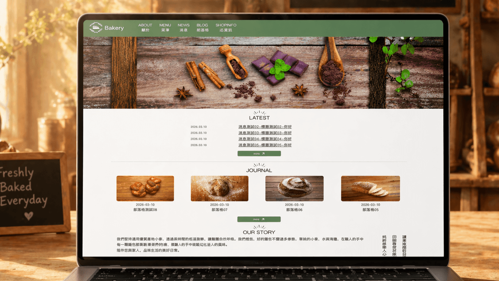 餐飲業網站建置可用的版型